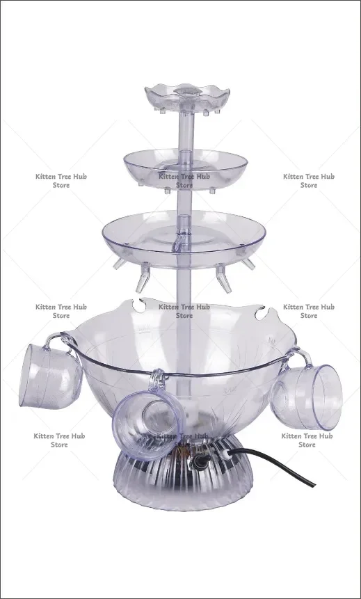 5 Glasses of Red Wine Fountain Party Wine Tasting Wine Tower Fountain AS Material 2.8L Capacity