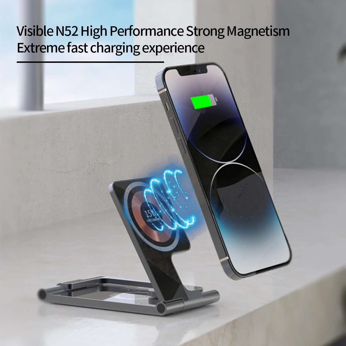 Zhongguo T25 Ultra-Slim Transparent Foldable 15W wireless charger,4-in-1 Charge your phone,watch, and earphones at the same time