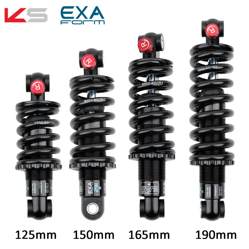 

KS EXA Bicycle Shock Absorber 291R Rear Shocks 125/150/165/190mm Mtb Oil Spring Shock Absorber for Moutain Bike Scooter 650 Lbs