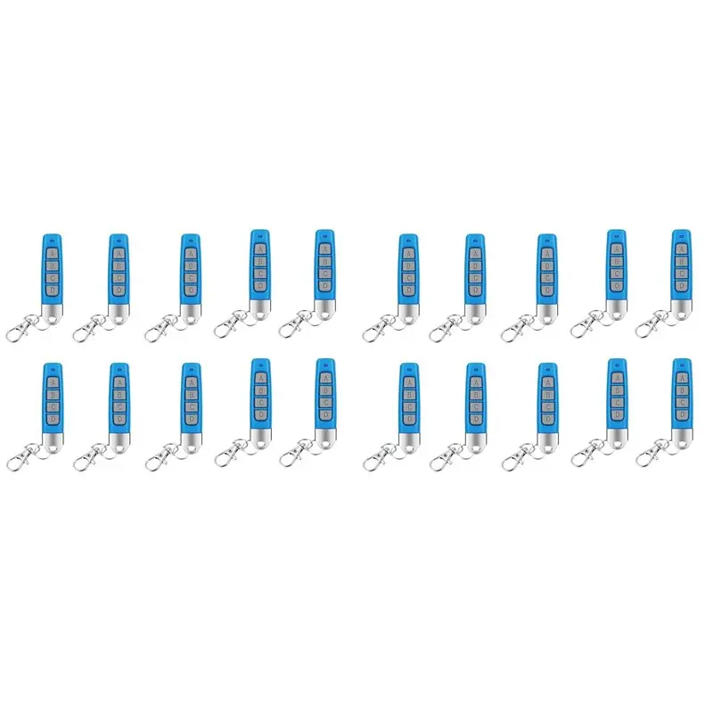 20Pcs 433Mhz Remote Control Compact Wireless Duplicator For Garage Doors Gates Systems Universal Compatibility Blue-Y47A