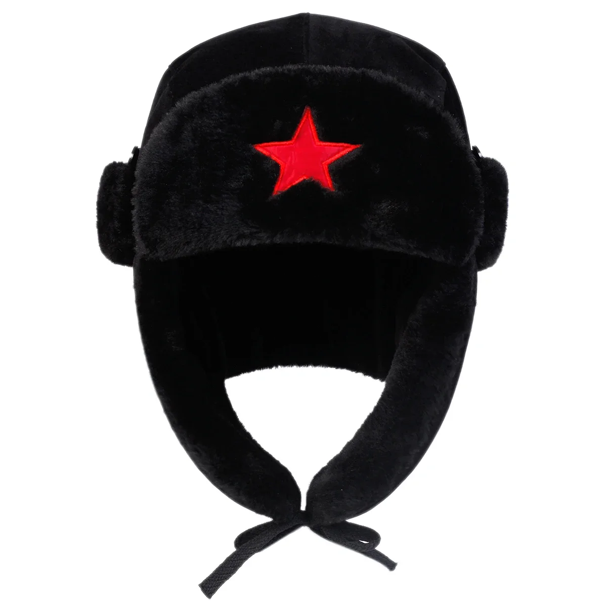 Men Pentagram Lei Feng Winter Hat Aviator Outdoor Ear Flaps Bomber Cap Proof Trapper Russian Hat