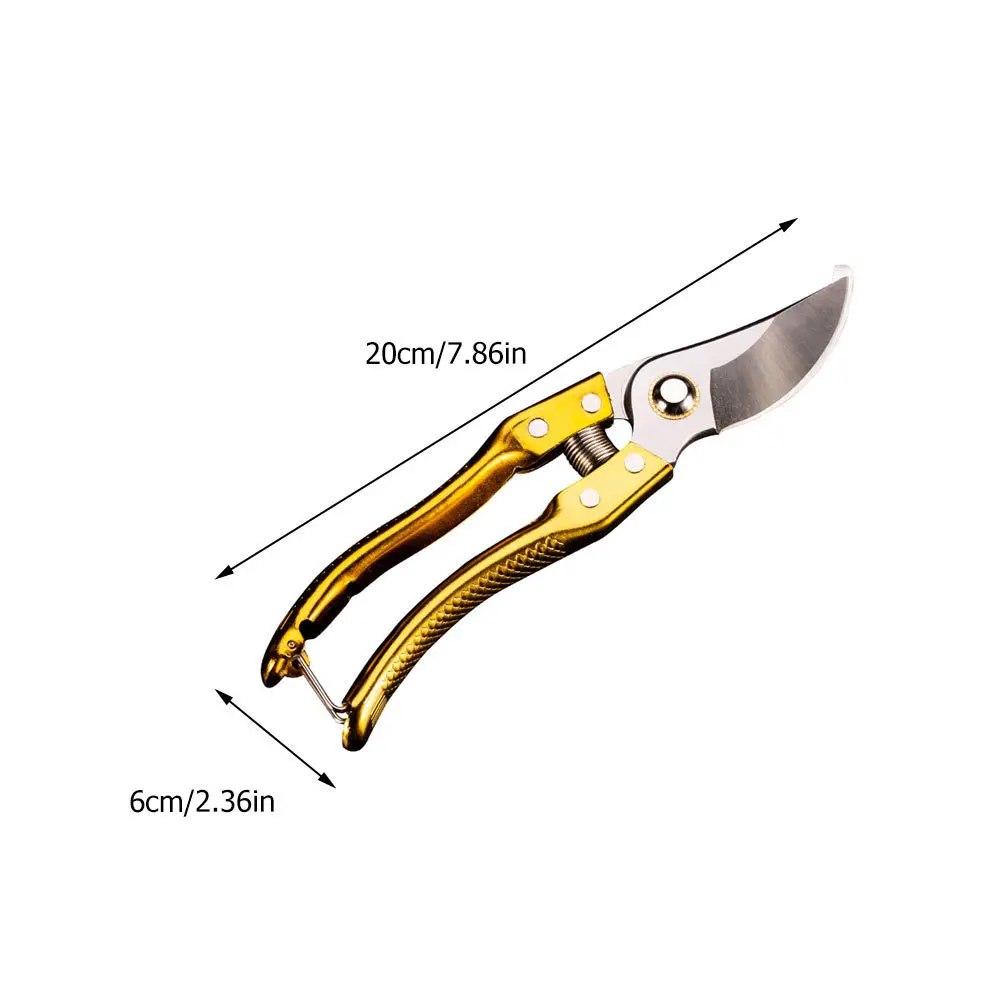 1 قطعة فرع شجرة الفاكهة الذهبية القص عالية الكربون الصلب المواد آمنة مريحة للاستخدام في الحديقة تشذيب القص مقص التقليم #2