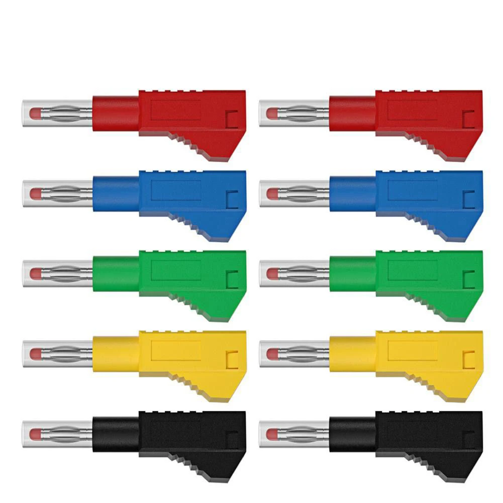 10pcs 4mm Banana Stackable Solder Line Leads Connectors for Industrial Maintenance and Automotive Applications