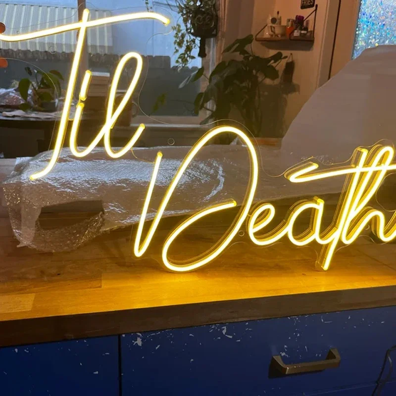 Til Death Neon Sign ,Custom Led Neon Wedding Party Til Death Valentine's Day Decor ,for Wedding Proposal Decoration Neon