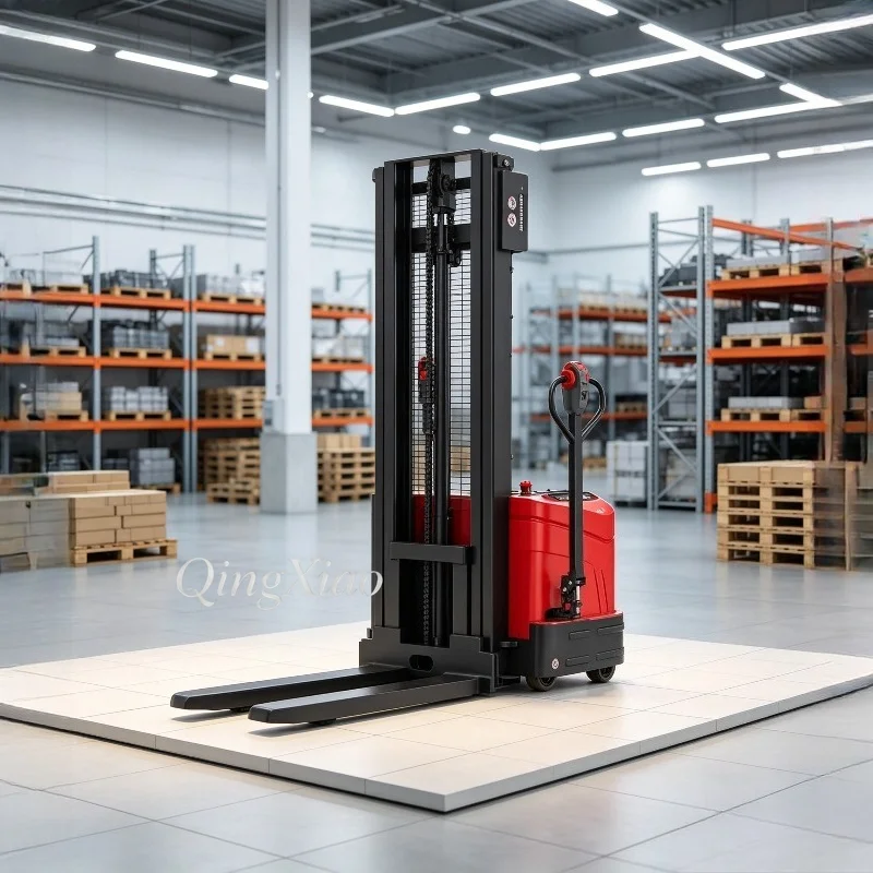 Walk Behind Hydraulic Lifting Stacker 2 Ton Port Terminal Stacking Truck Industrial Warehouse Cargo Handling Transport Vehicle