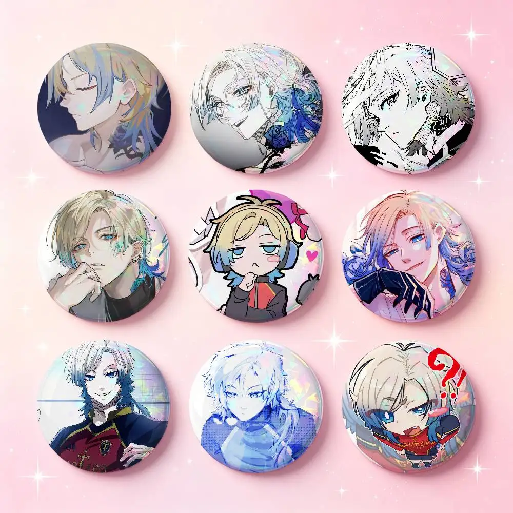 Cute M-Michael Kaiser Badges 25 32 44 58 75 Mm Round Cosplay Pin Bag Decor Fans Collect Friends Gifts Brooch Souvenir