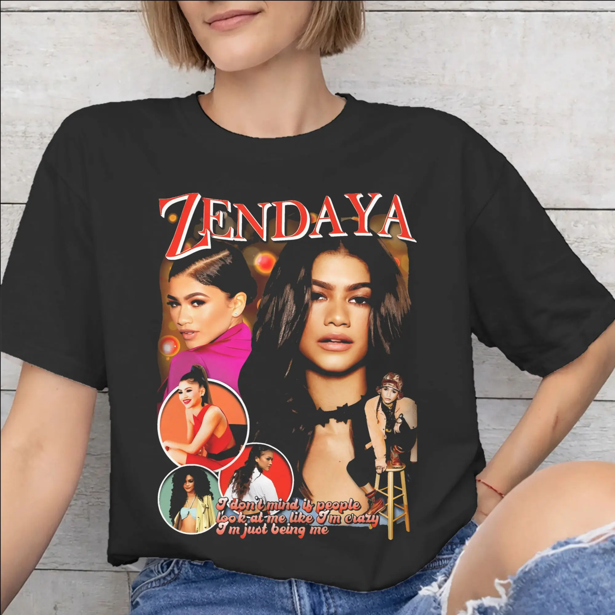 Mens Womens Ruby Rue Zendaya T Shirt Pure Cotton Printed T-Shirt  Clothing Outfits