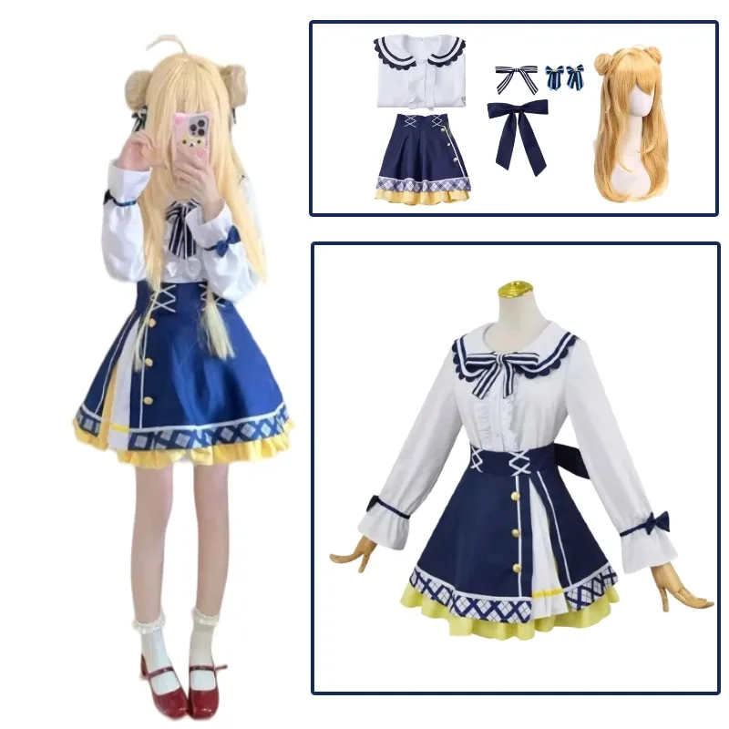 

Izumi Hiyori Dress Set Women Anime Cosplay Costume Sweet Maid Lolita Dress Outfit Light Blonde Wig Halloween Carnival Suit