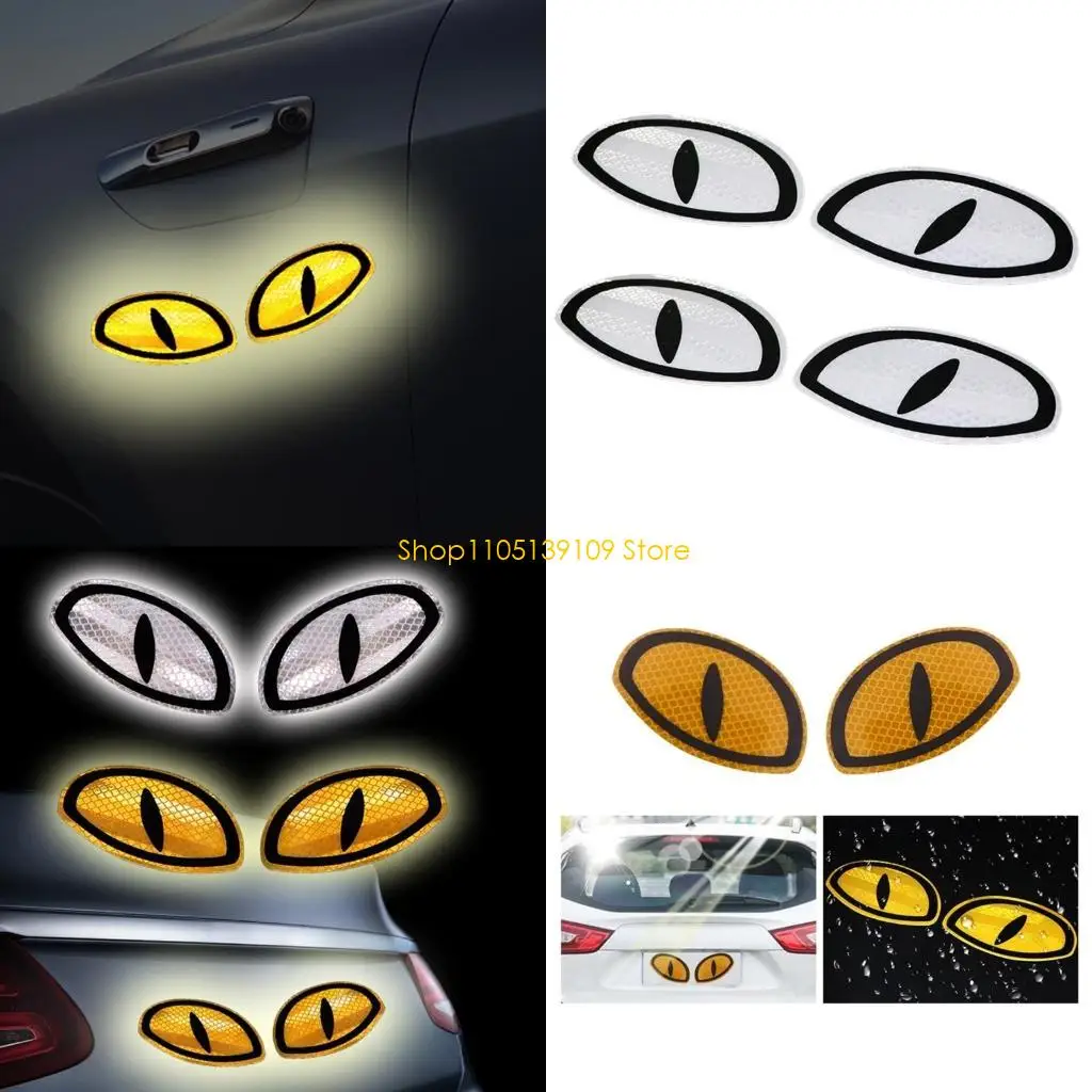 

Uprgades Cartoon Reflective Stickers set Cartoon Reflective Stickers 2 Pair Yellow Visibility Perfect for Night Walkers