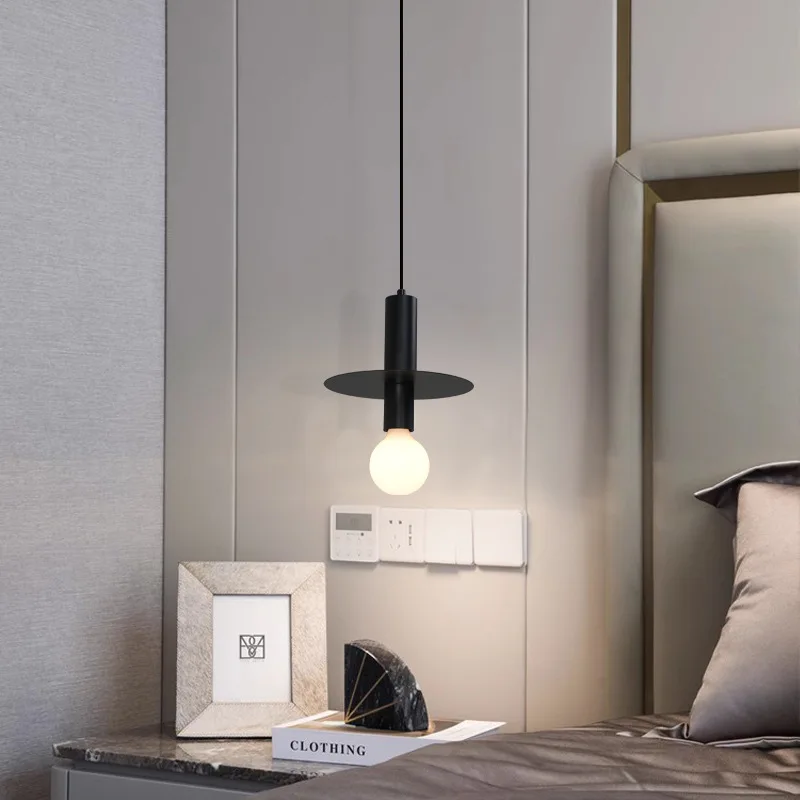 Modern simple chandelier Nordic bedside lamp restaurant bar Bedroom window balcony decoration long line UFO light