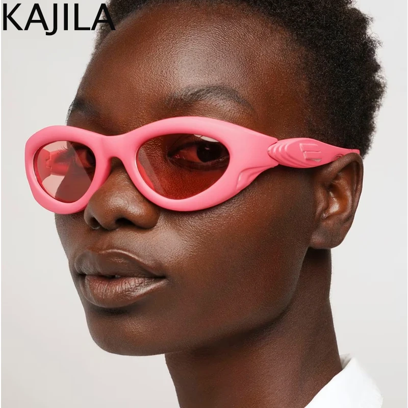 Oval Steampunk Sports Sunglasses Women 2024 Luxury Brand Designer Y2K Punk Sun Glasses For Ladies Retro 2000\'s Eyewear Shades
