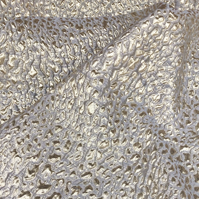 Golden Relief Fabric Dress Clothing Designer Apparel Sewing Fabrics for By The Meter Diy Polyester Material