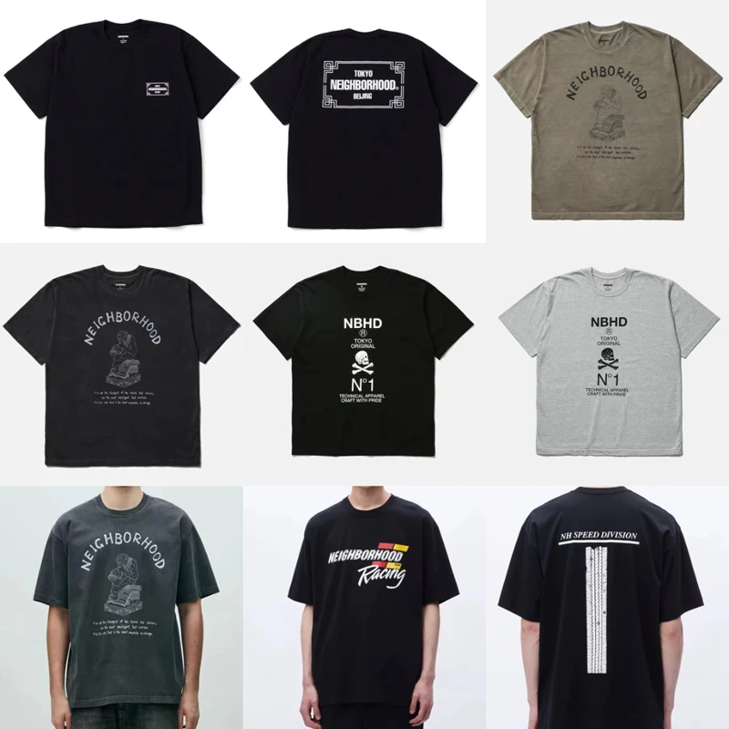 Multi Color Simple Printed NBHD T-shirt Summer Men Women Casual Comfortable Round Neck Tops Tees