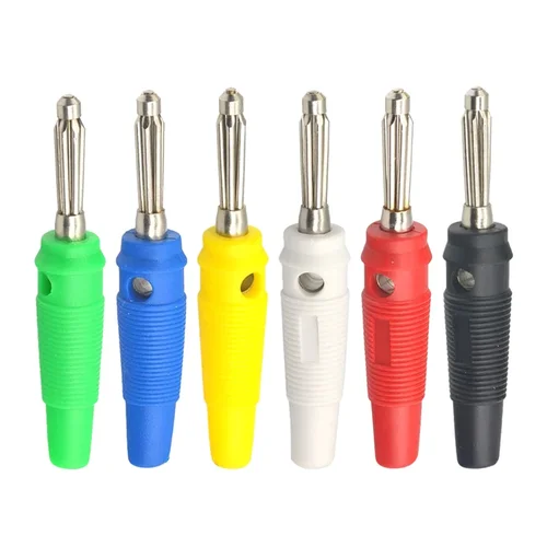 Imagen 2 del producto 5/20/100 Uds 4mm 32A conector Banana apilable lateral de tornillo sin soldadura de alta corriente cobre