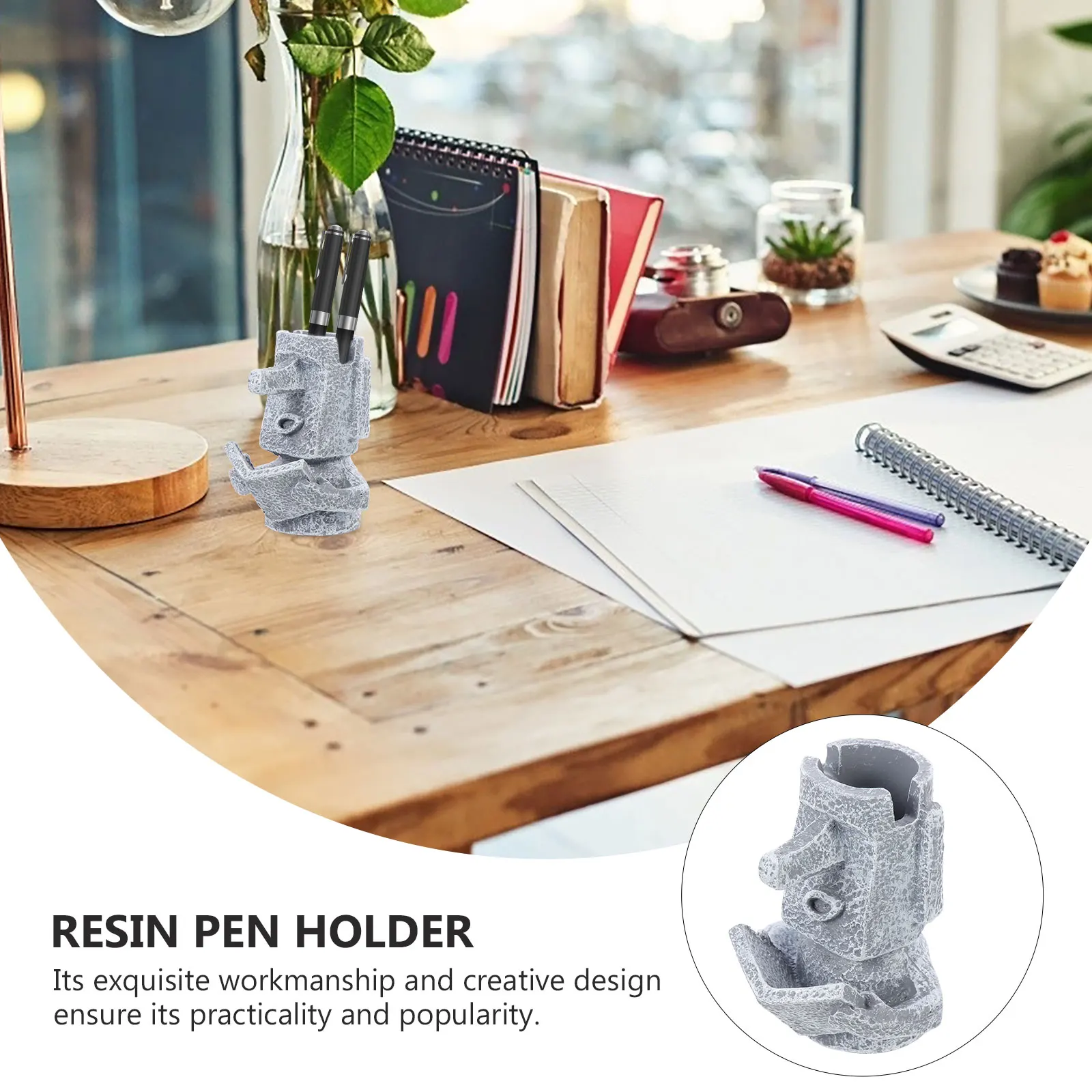 

Head Statue Resin Pen Holder Eyeglass Brush ganizer for Desk Creative Storage Decor Gift Home