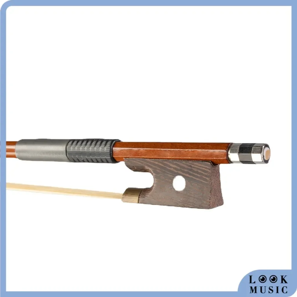 LOOK Student Violin Bow Brazilwood Bow Stick 4/4 3/4 1/2 1/4 1/8 Size Violino Arco Bow White Real Horse Hair Beginner Students