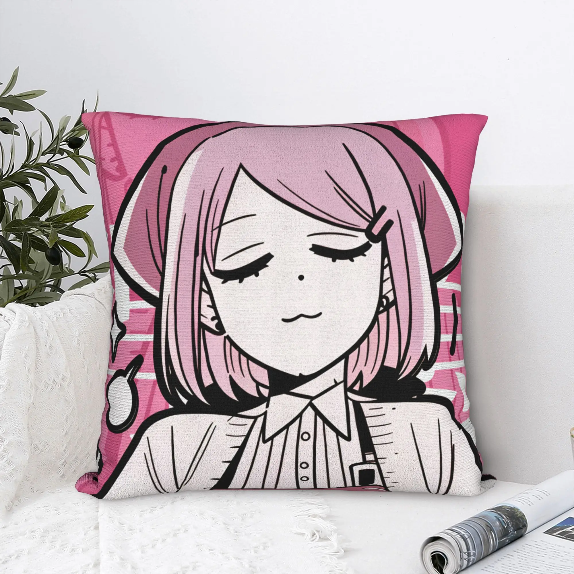 Smoking Behind Supermarket Yamada  Pillow Case  Custom Pillow Cover For Sofa Couch Bed Living Room Cute Funny Cushion Cover