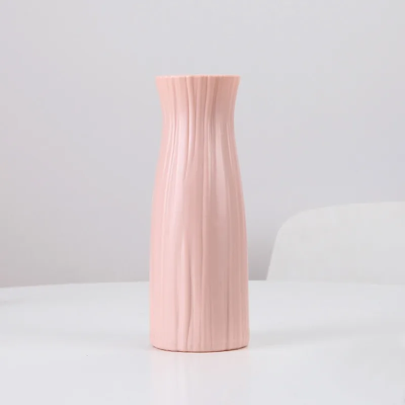 1Pc Nordic Flower Vase Minimalist Style Solid Color Plastic Pot Decoration Home Desk Plant Wedding Table Contain Arrangement