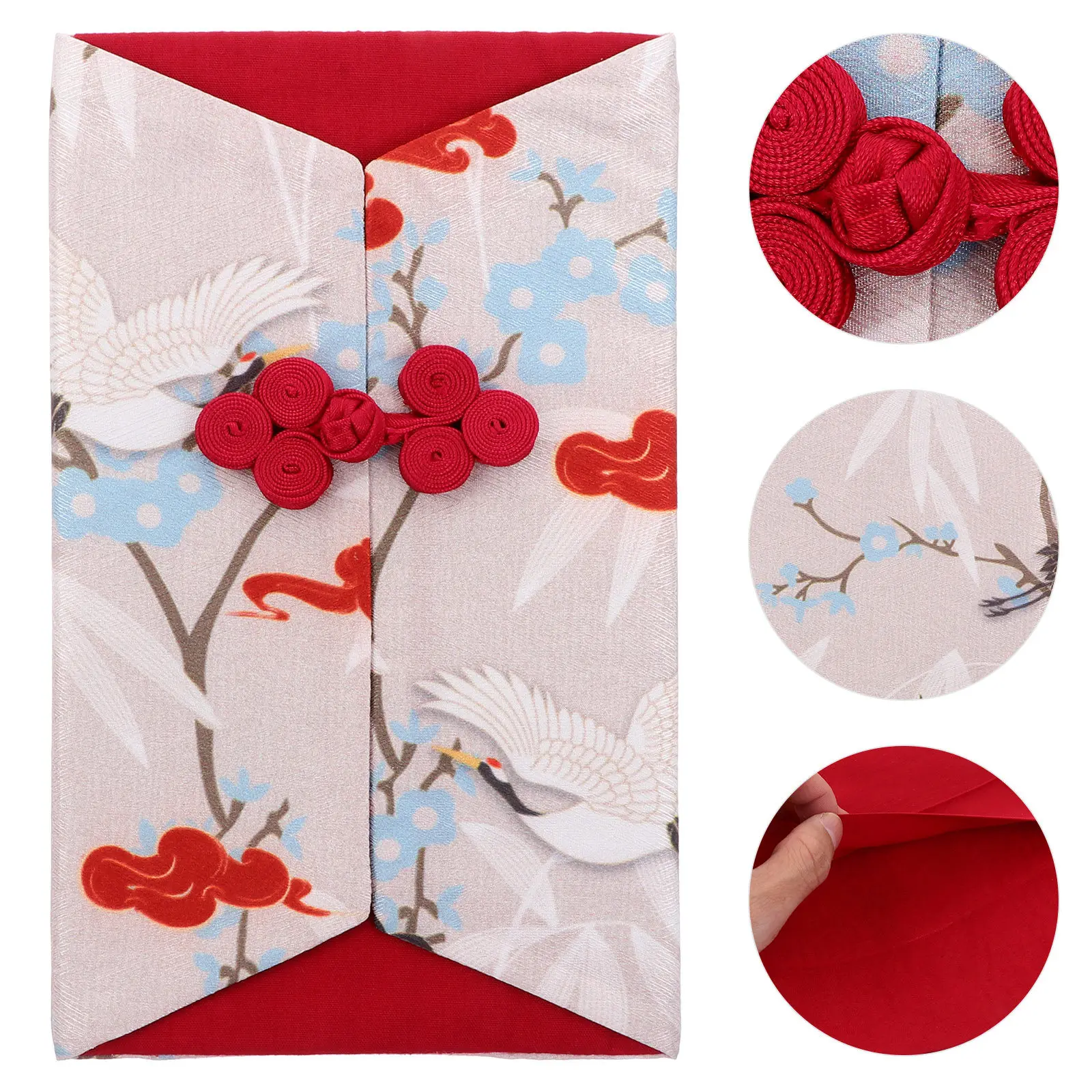 

1Pcs Emulation Silk Red Packet Envelope for Money Gift Card Invitation Storage Festive Chinese New Year Celebration