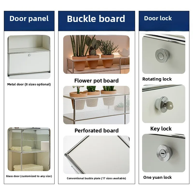 Gabinete de cubo de almacenamiento de TV de diseño, fábrica de borde de acero inoxidable Medieval, gabinete Simple moderno ins