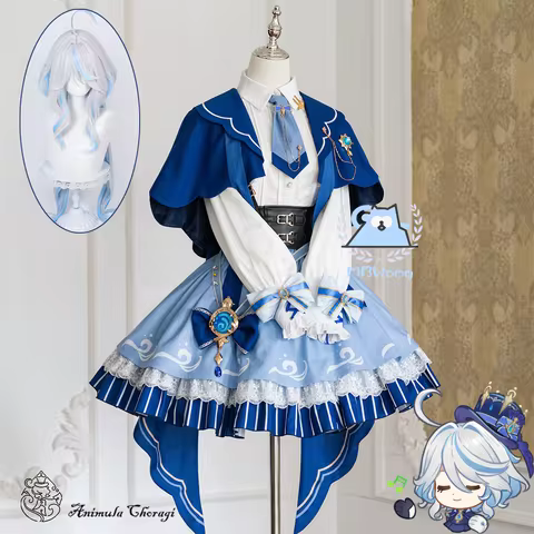 Genshin Impact Fontaine Tour Furina De Fontaine Lolita Cosplay Costume Cos Game Anime Party Uniform Hallowen Play Role