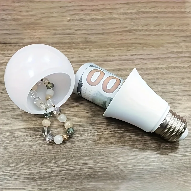 Caixa de armazenamento de lâmpada escondida desvio seguro recipiente de armazenamento secreto disfarçado como itens domésticos diários