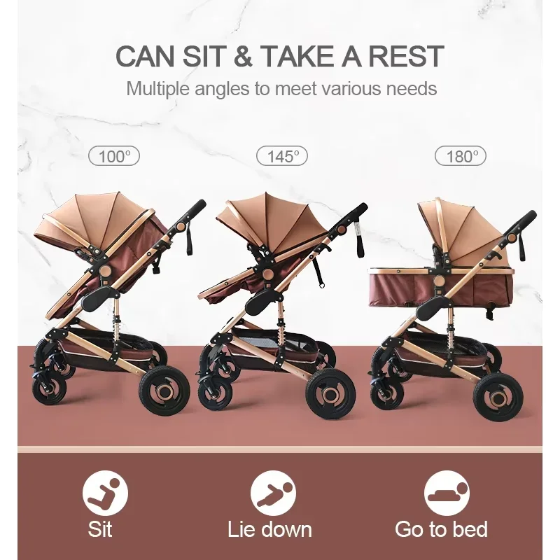 Foldable Baby Strollers Baby CarSeat And Stroller For New Born 4 In 1 Baby Stroller With 4 Wheels