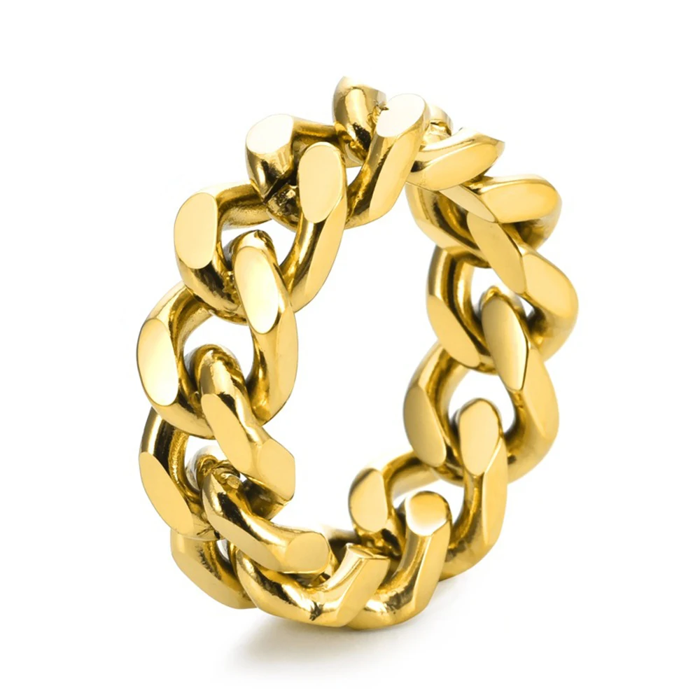 الرجال التيتانيوم الصلب الكوبية سلسلة حلقة الشرير نمط الحد الأدنى مجوهرات الحضرية الشارع الشهير القوطية اكسسوارات للرجال هدية عيد ميلاد