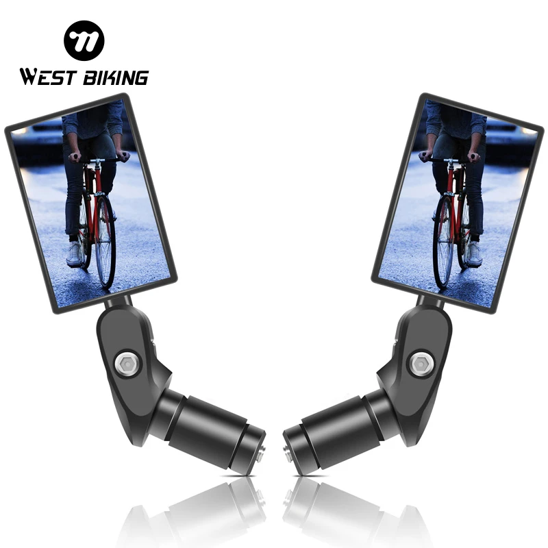 WEST BIKING 360 Degree Rotatable Bicycle Rearview Mirror Cycling Rear View Mirror Bike Accessories MTB Bike Handlebar Mirror