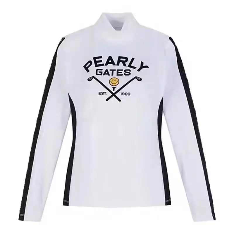 PEARLYGATES Women's Golf Clothing Round Neck Long Sleeve Base Shirt Sports Casual Quick-Dry Jersey Long Sleeve