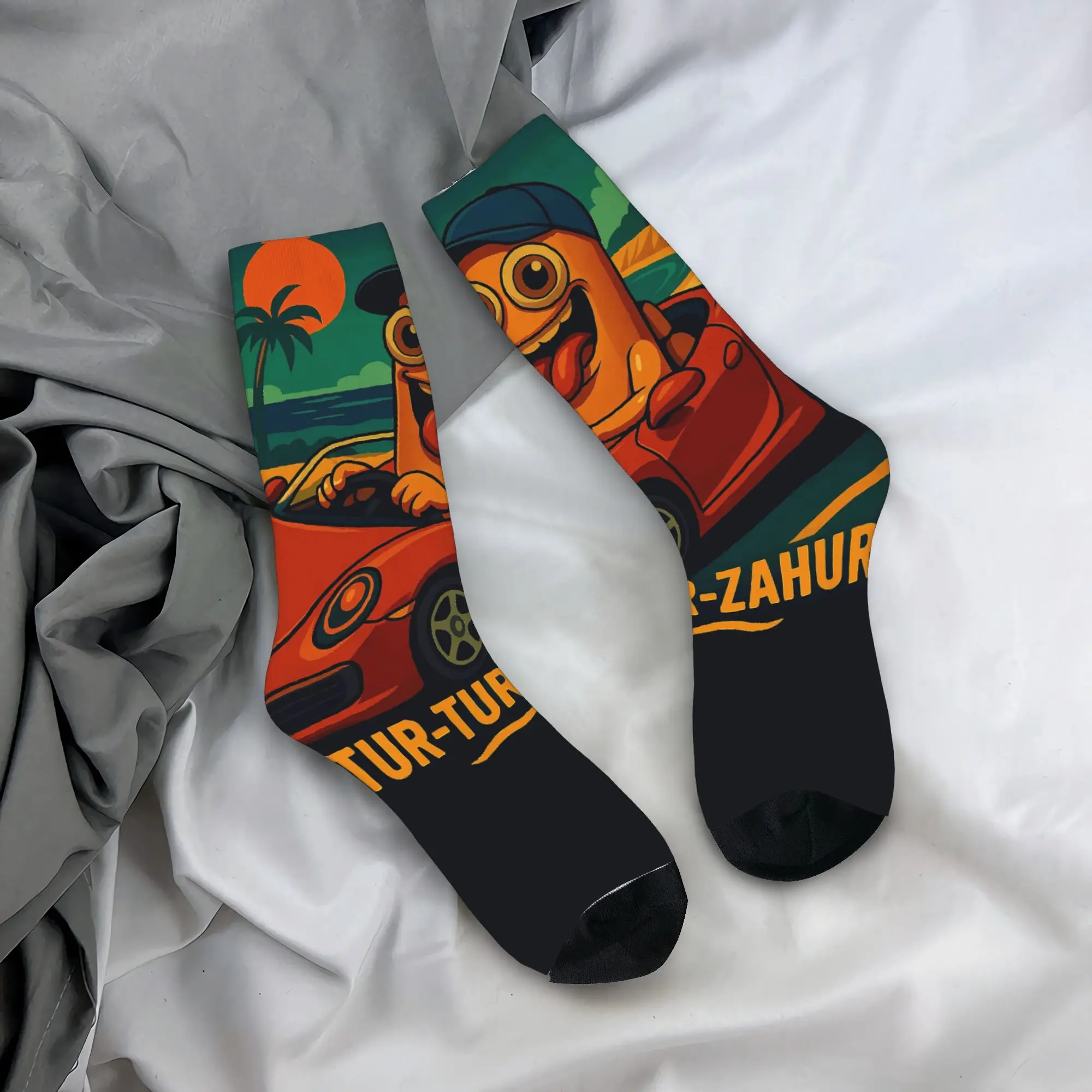 Tung Tung Tung Sahur Socks  Design Stockings Anti Skid Men Socks Soft Autumn Retro Skateboard Socks