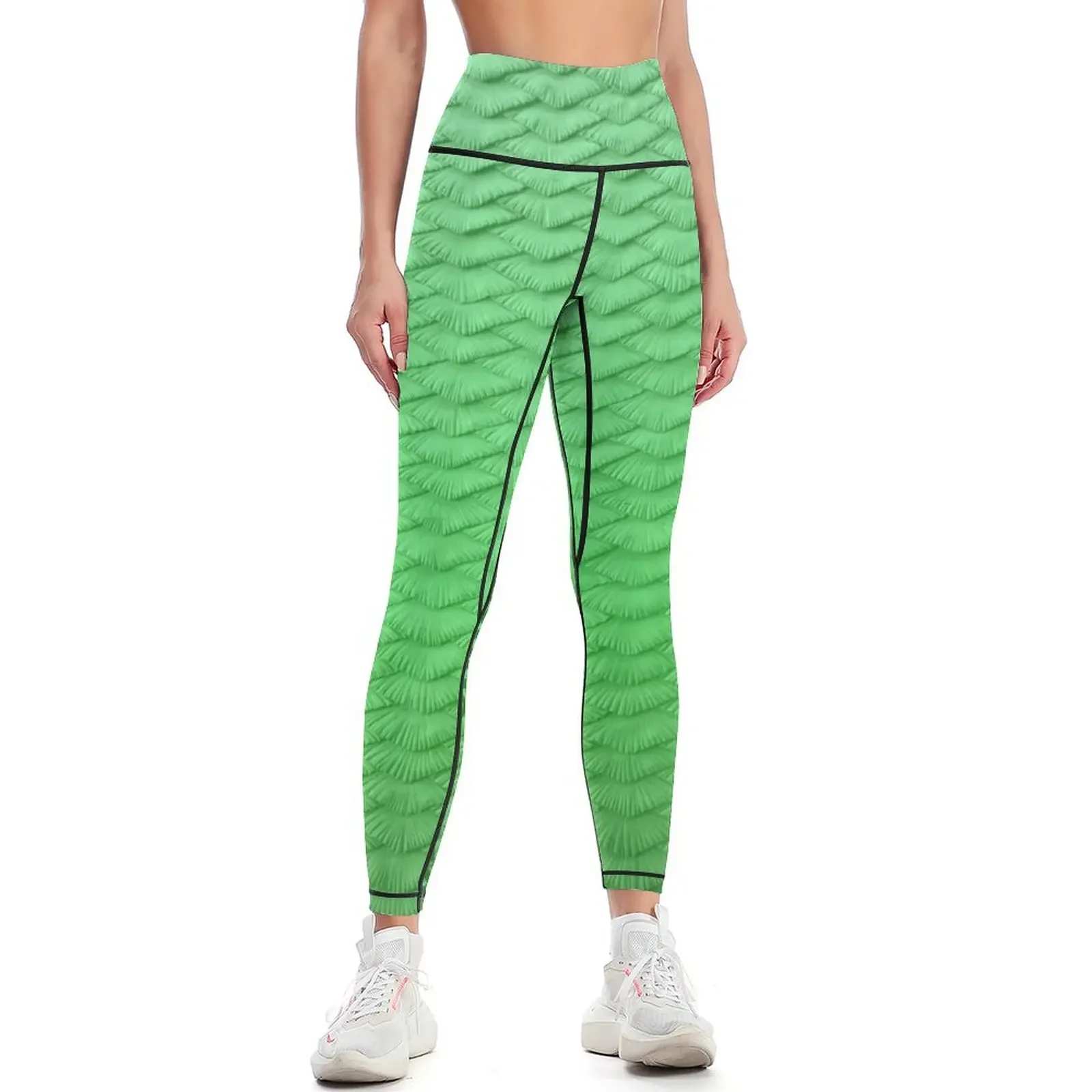 Green Gradient Scaled Leggings sport set for girls harem pants Female legging pants Womens Leggings