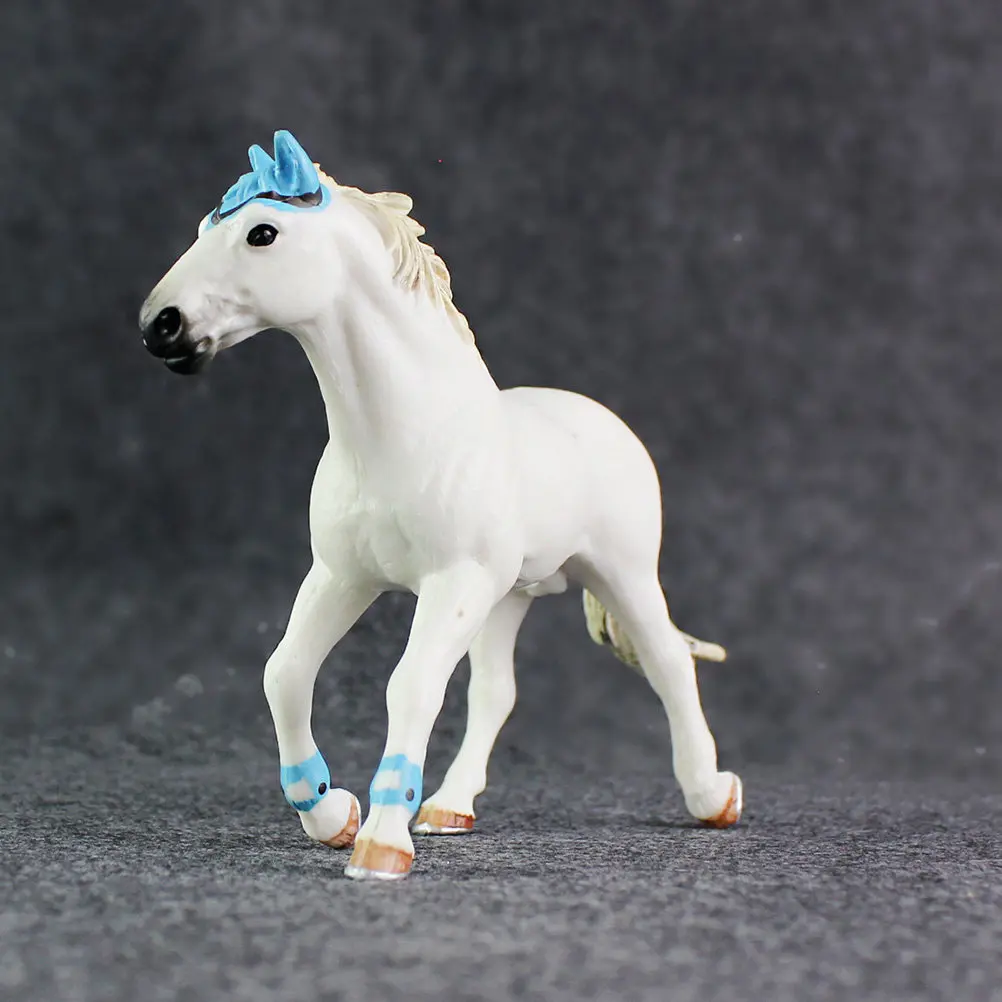 

Stylish PVC White Horse Desktop Decor for Kids Educational Activity Home Office Car Cabinet Compact Lifelike Animal Ornament