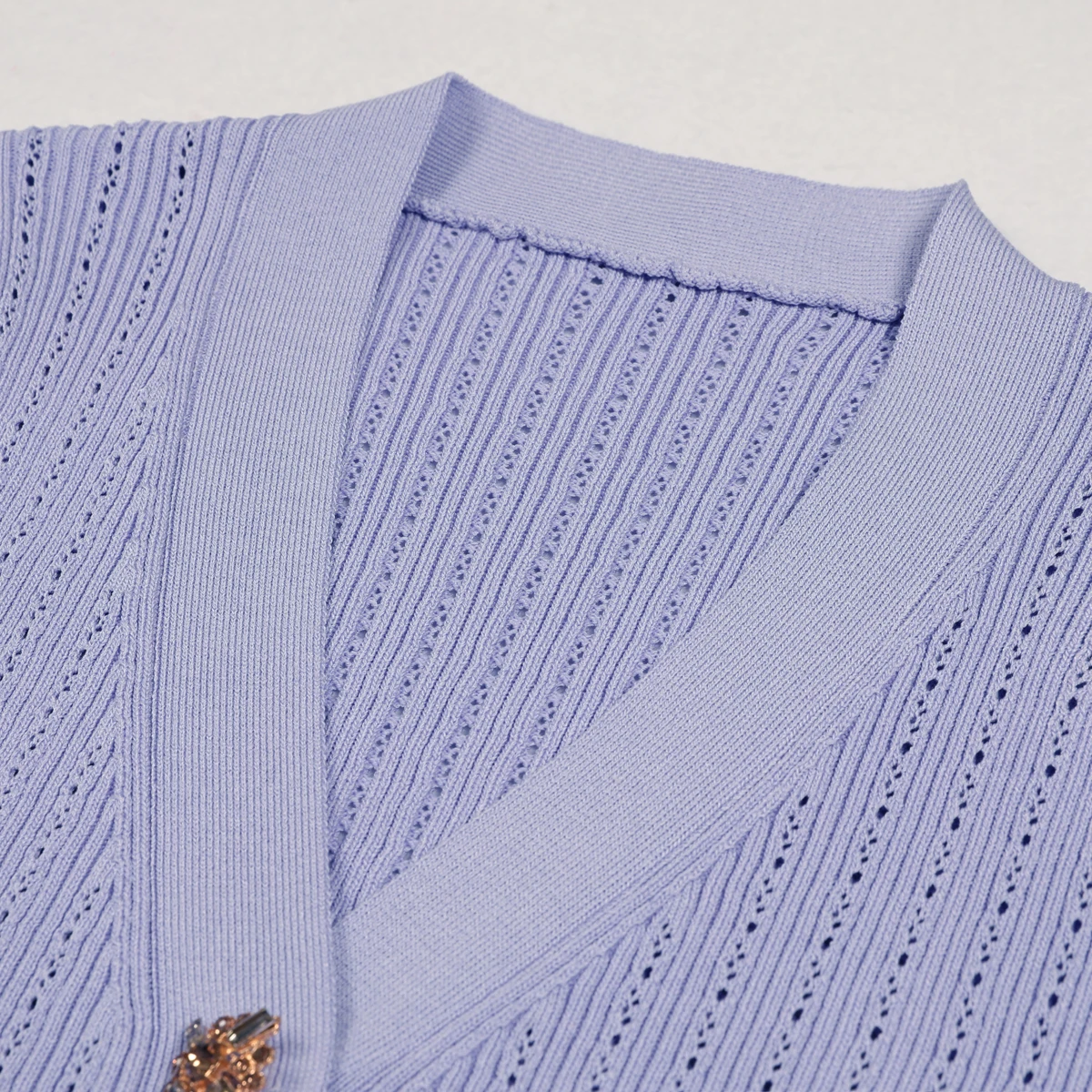 Five Color High Version New Diamond Button Versatile Short Sleeved Knitted Top Cardigan Fish Tail Slim Half Skirt Set
