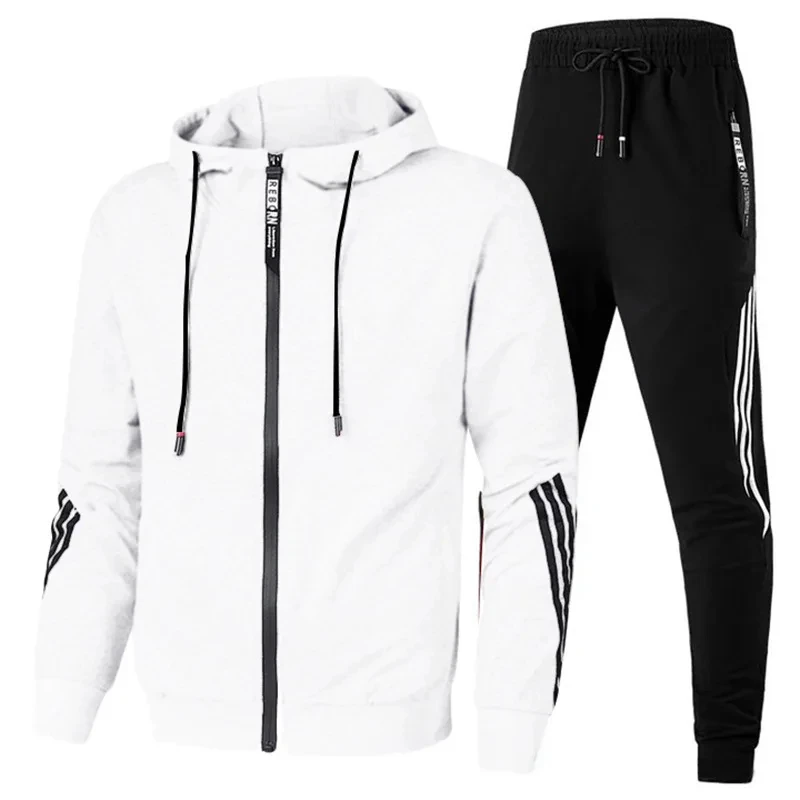 Brand Men Tracksuit 2 Pieces Men\'s Winter Jacket Casual Zipper Jackets Sportswear+Pants Sweatshirt Sports Suit Men Sets Clothing