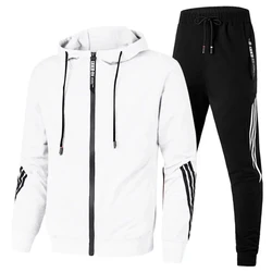 Brand Men Tracksuit 2 Pieces Men's Winter Jacket Casual Zipper Jackets Sportswear+Pants Sweatshirt Sports Suit Men Sets Clothing