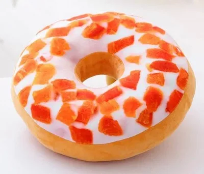 38cm 3D Donut Kussen Schattig Pluche Rond Taart Kussen Sofa Zitkussen Kantoor Napmat Beste Verjaardagscadeau voor Kinderen Huisdecoratie