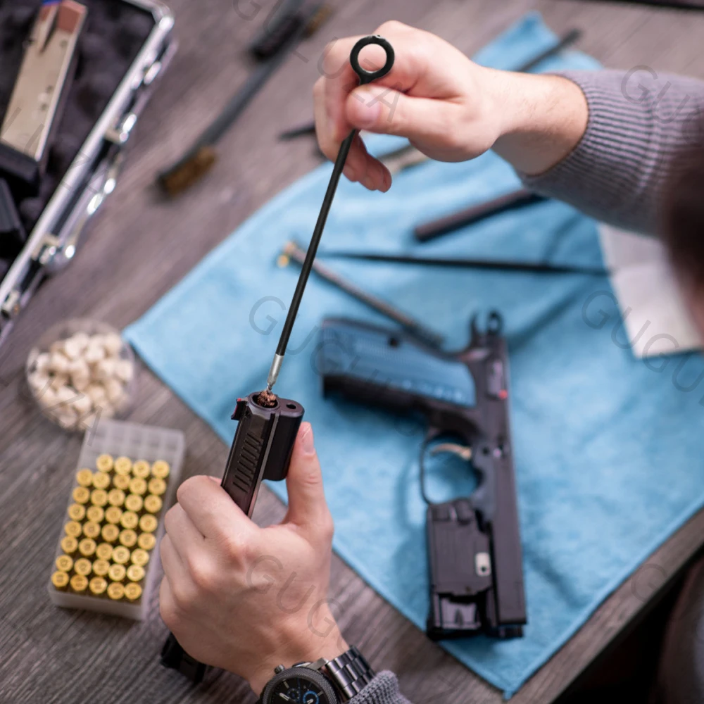 GUGULUZA 3/6-teiliges Set, 9-mm-Pistolenreinigungsset, Messingborsten, Bohrbürste, Nylonstab für universelle Handfeuerwaffen.38Cal.357Cal – Detail 8