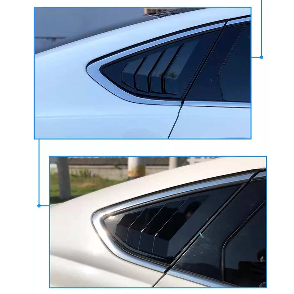 Car Shutter for Ford Mondeo Fusion MK4 MD CD391 2014~2022 2015 Rear Side Window ABS Louvers Triangular Style Sticker Accessories