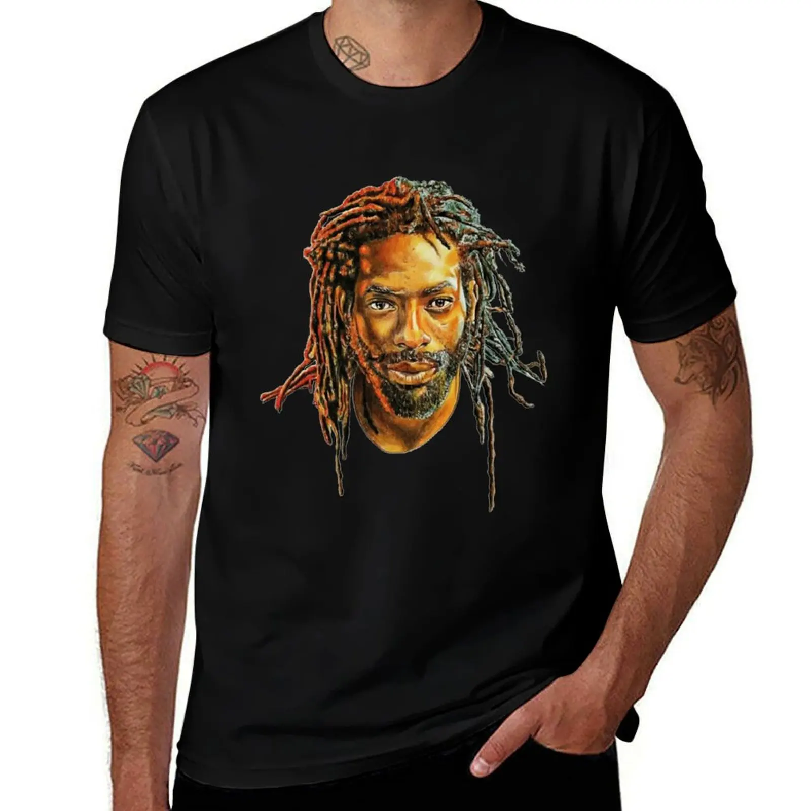 

Buju Banton Drawing T-Shirt man t shirt cotton high quality man t shirts graphic T-Shirt