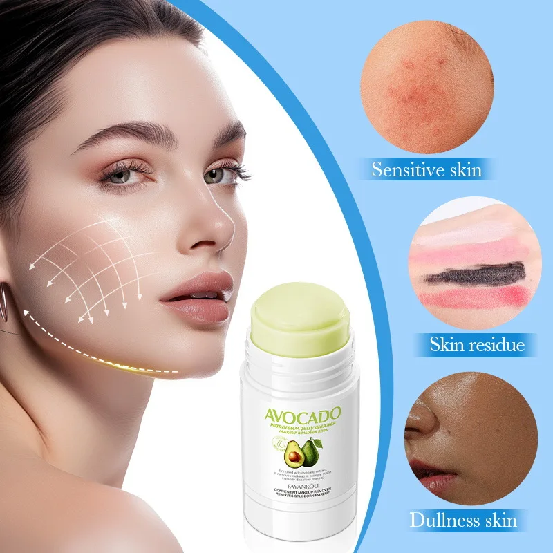 Avocado Makeup Remover Stick ​​Portable Deep Cleansing Pore Cream Stick Remover Balm makeup Facial Skin Care Cosmetics