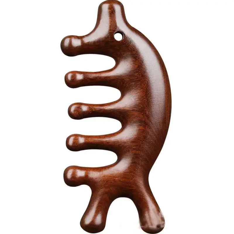 Meridian Massage Comb Sandalwood Wide Tooth Head Massage Comb Acupuncture Therapy Blood Circulation Anti-static Smooth Hair Comb
