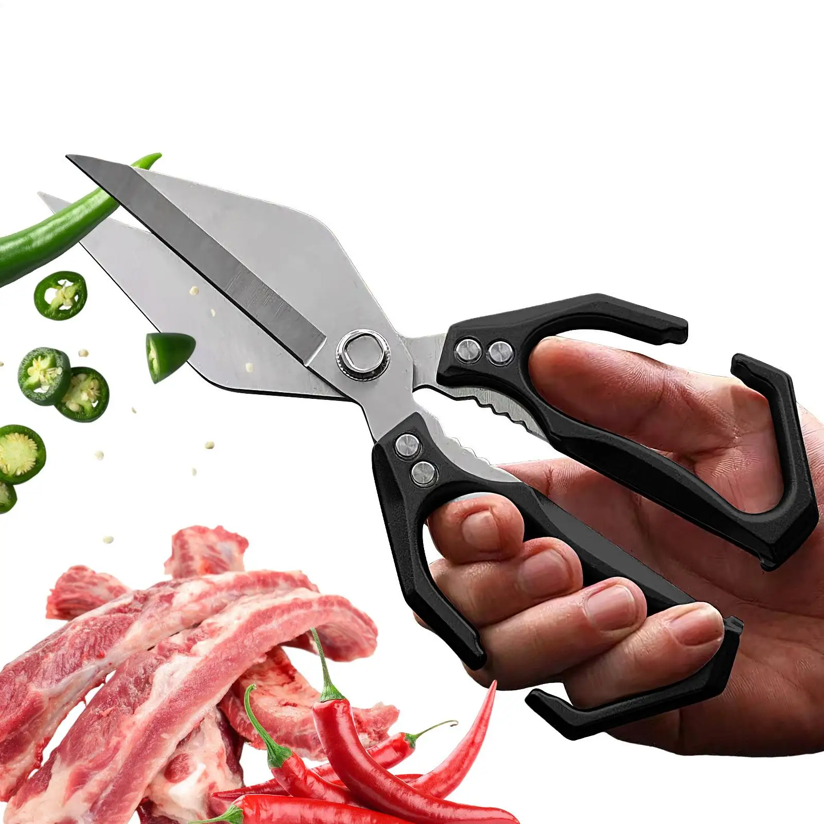 

Кухонные ножницы из нержавеющей стали, кухонные ножницы для мяса, кухонные гаджеты для овощей, костей, перца, фруктов, курицы, утки