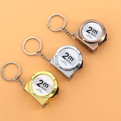 Portable mini tape measure Small household measuring tape retractable 2m Mild steel key chain tape measure Mini measuring tools