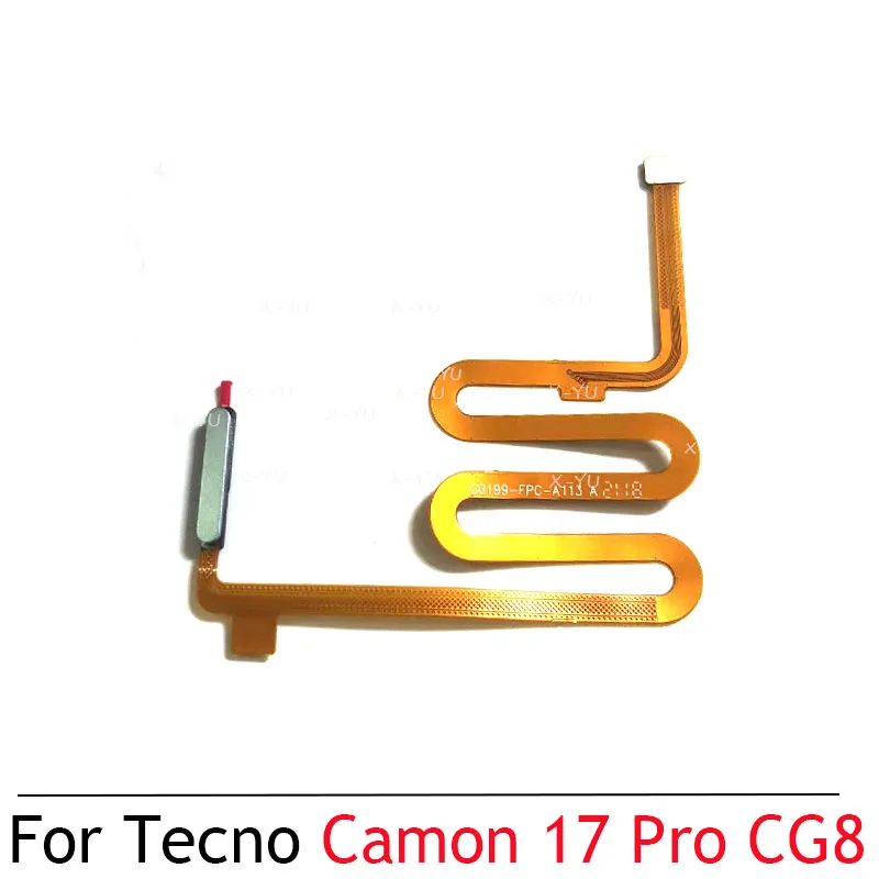 For Tecno Camon 17 Pro 17P 18i CG6 CG7 CG8 Home Button Fingerprint Sensor Return Power Flex Cable