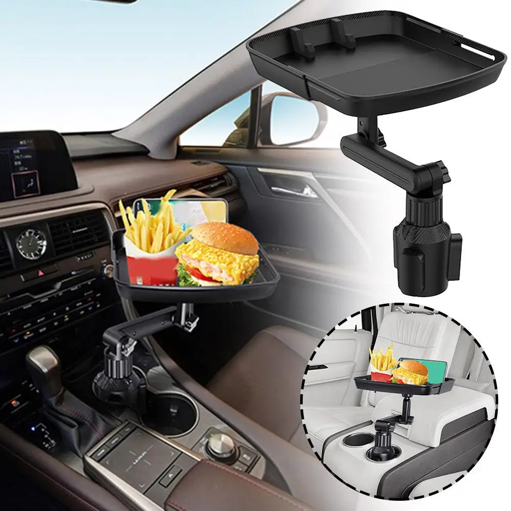 Cup Holder Tray Table Adjustable Car Snack Tray Multifunctional Cup Drink Food With Desk Car Stretchable Holder Phone Holde T9U8