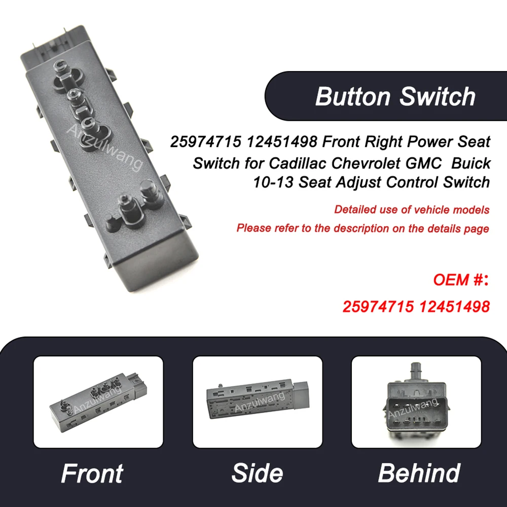 

25974714 25974715 New Front Left And Right Power Seat Switch Driver Side Power Seat Switch Fit For Chevrolet Camaro 2010-2015