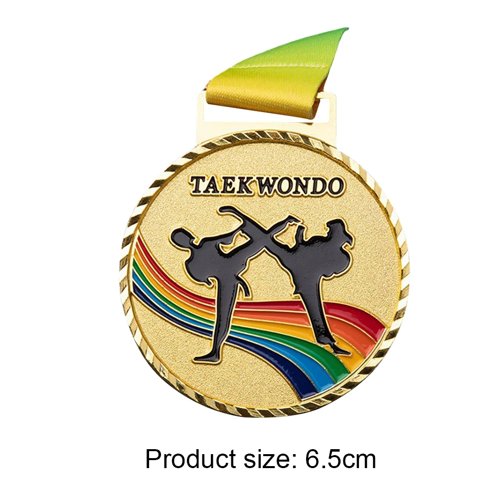 ميداليات الألعاب الرياضية الرياضية Kirsite سبائك الزنك التايكوندو التذكارية تشغيل مدرسة التايكوندو الذهب والفضة والبرونزية
