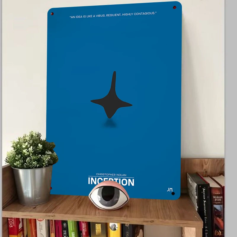 Inception Movie Poster Metal Wall Art Modern Minimalist Home Decor Christopher Nolan Classic Quote