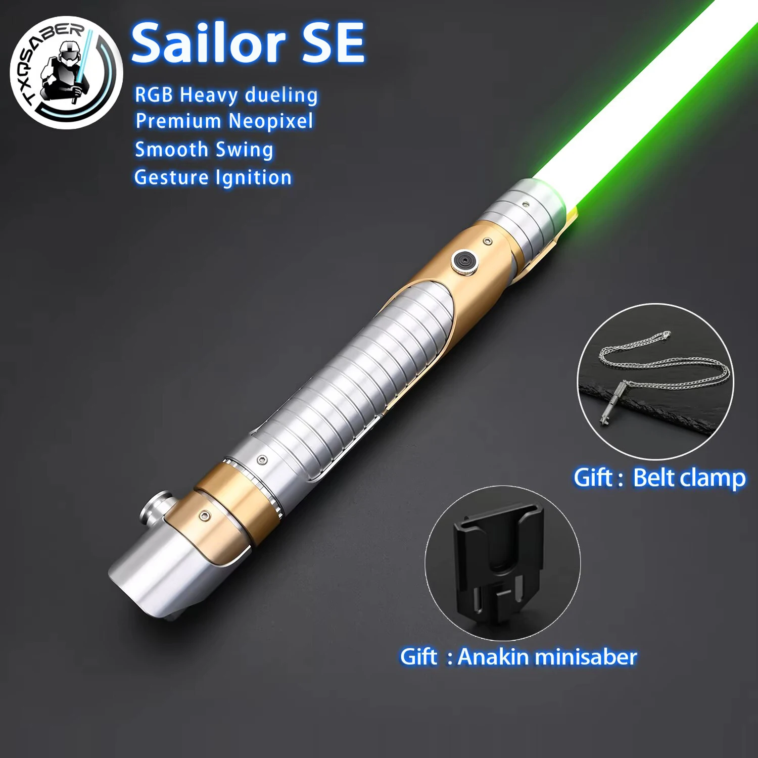 

Sailor SE TXQSABER 2025 New Lightsaber Metal Hilt RGB Heavy DuelingLaser Sword SNV4 NeoPixel Lightsaber Cosplay Gift